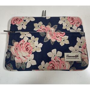 Canvaslife White Rose Patten Laptop Sleeve 14‎ inch case Bag
